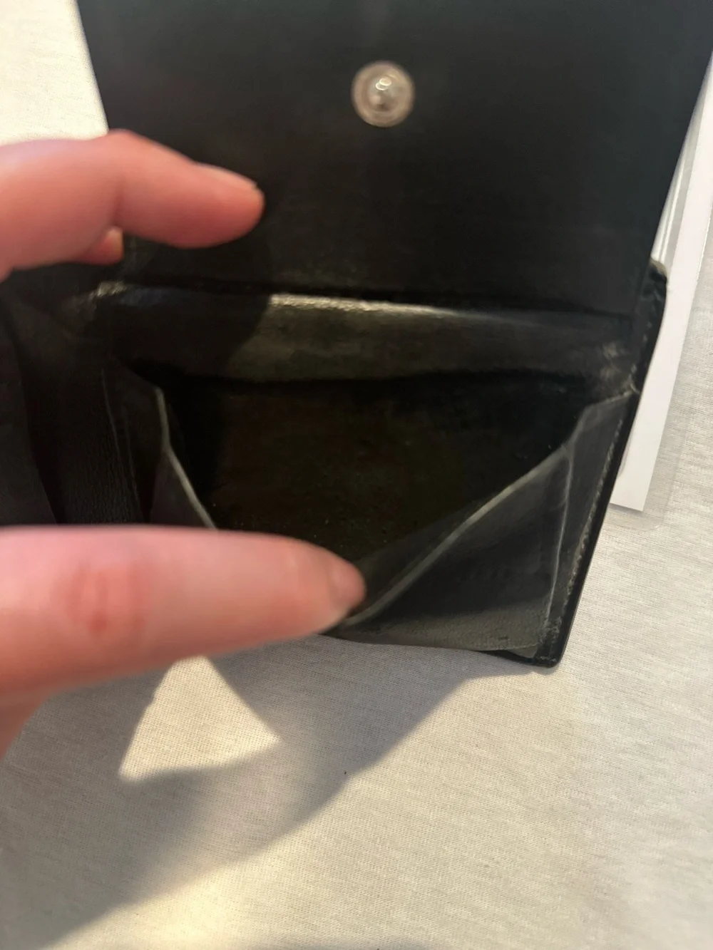 Celine Black Leather Compact Wallet with Gold Horsebit Hardware